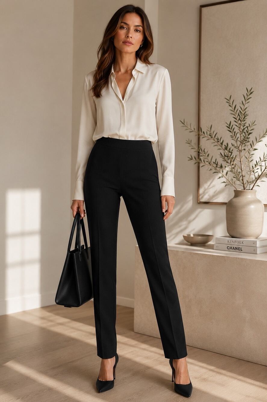 Rag & Bone Black Minimalist Tailored Slim Straight Back Zip Pants 4 Quiet Luxury
